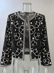 Sequin Beaded Long Sleeve Cardigan-boutique