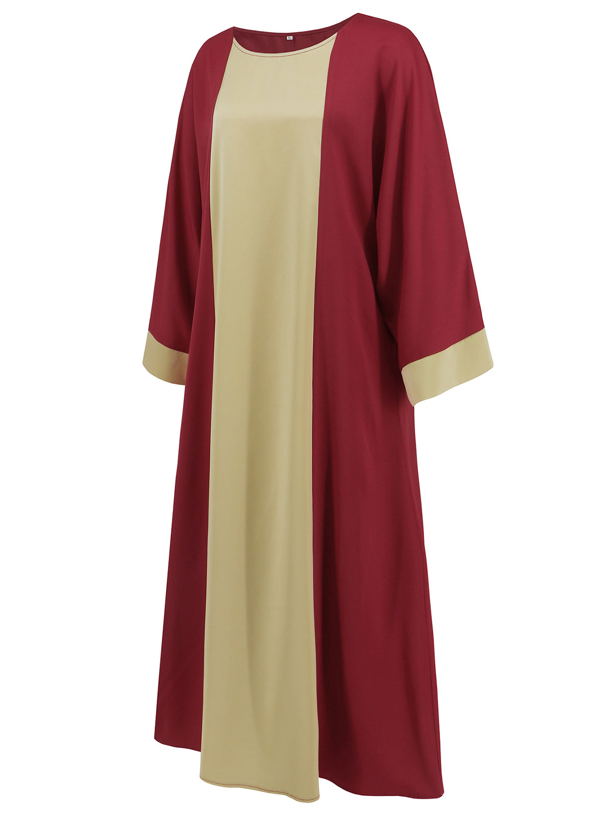 Round Neck Long Sleeve Loose Robe Maxi Dress