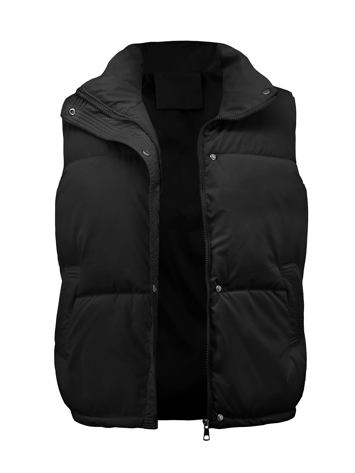 Fashion Sleeveless Zip Up Warm Puffer Vest