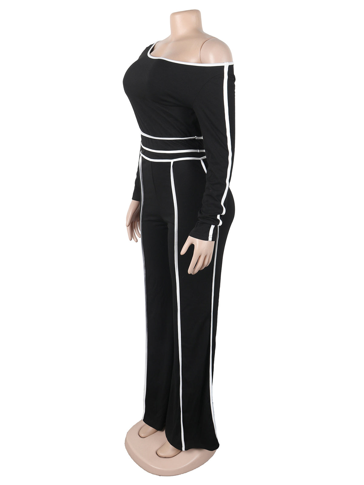 Fashion Off-Shoulder Tight Top And Wide Leg Pants Set