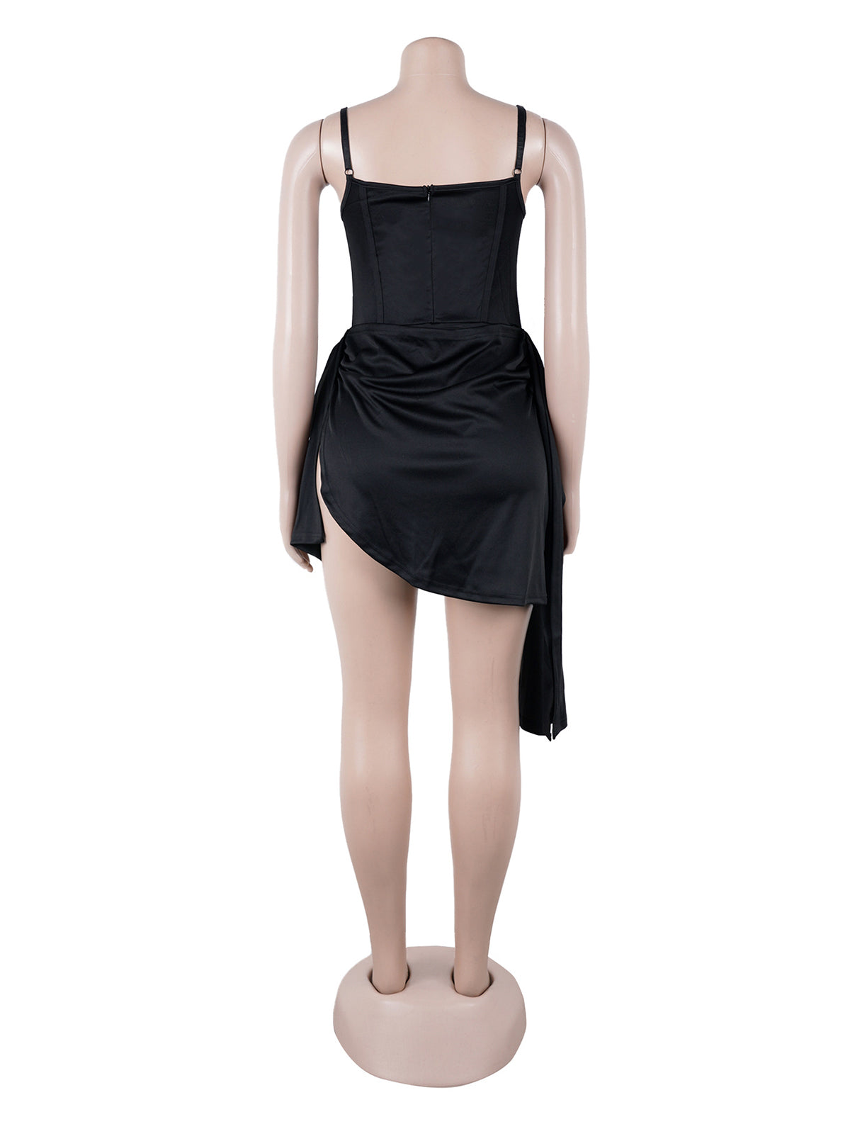 Sexy Rhinestones Sheer Mesh V Neck Ribbons Mini Dress
