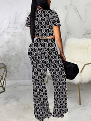 Chic Print Casual Two Piece Sets