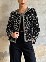 Sequin Beaded Long Sleeve Cardigan-boutique