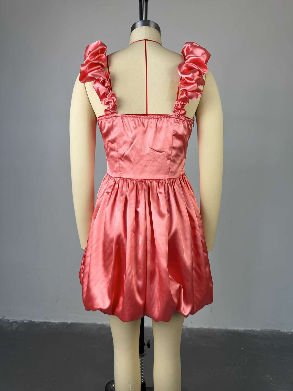 Elegant Sleeveless High Waist Ruched Bubble Mini Dress