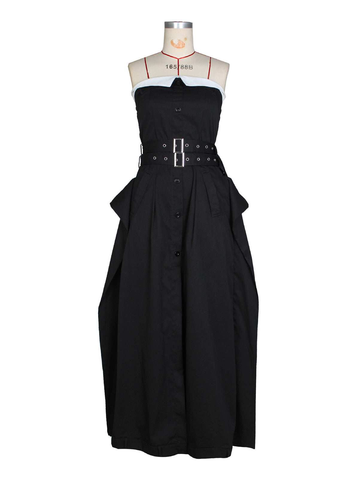 Chic Strapless Reinvented Trench Maxi Dress