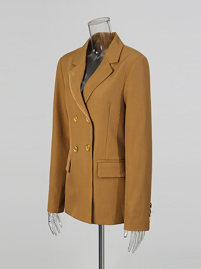 Fashion Double-breasted Slim Blazer