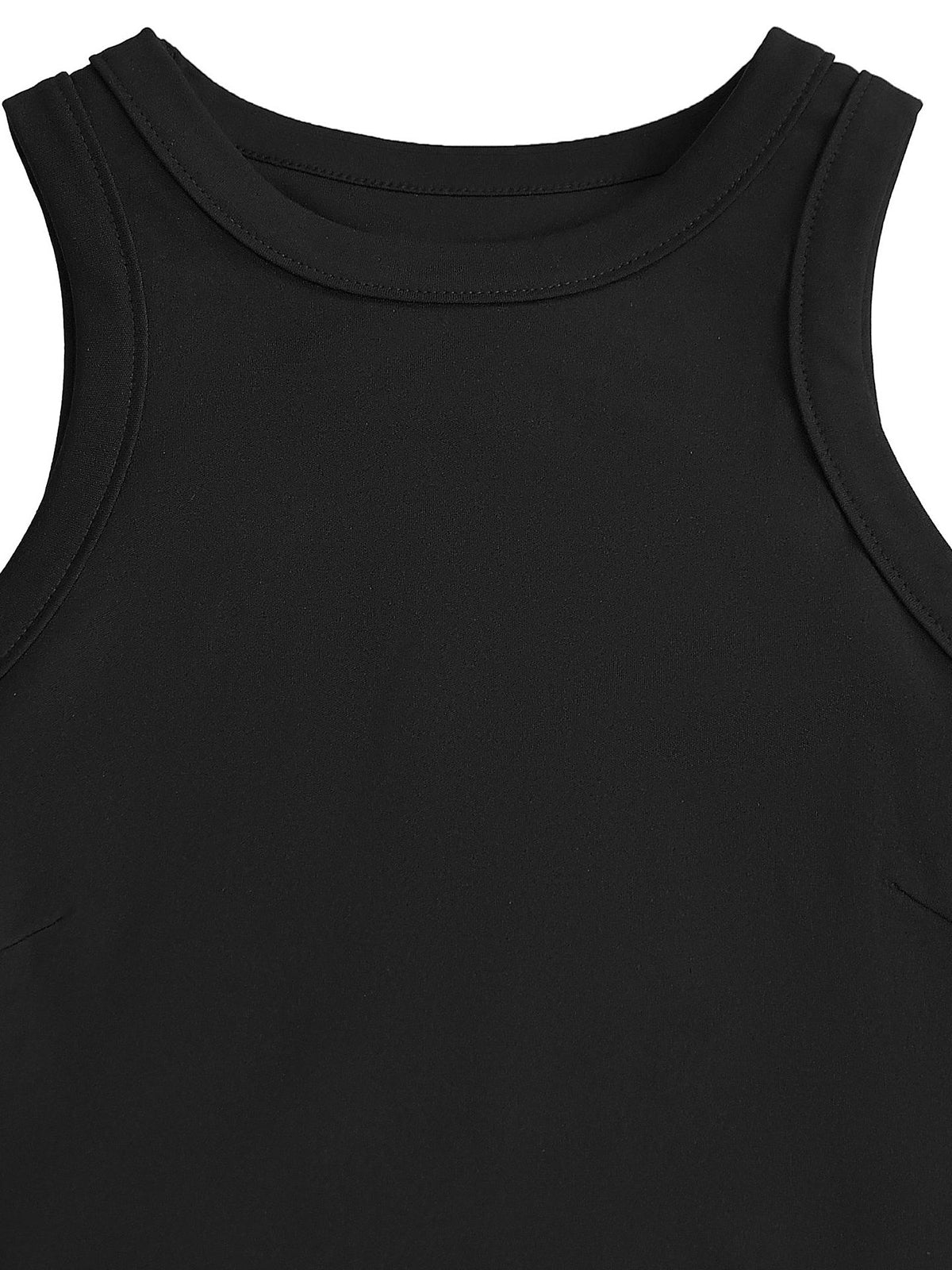 Casual Sleeveless O Neck Patchwork Pleated Mini Dress