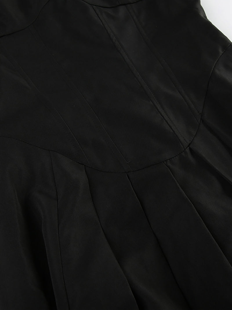 Elegant Spaghetti Strap Slim Midi A-Line Dress
