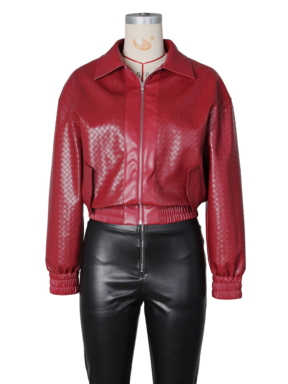 Fashion Zipper PU Leather Bomber Jacket