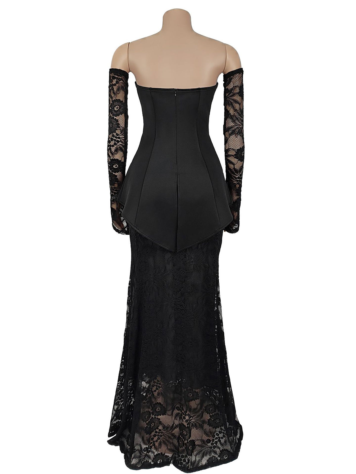 Elegant Tube Top Lace Fishtail Skirt Two Piece Set