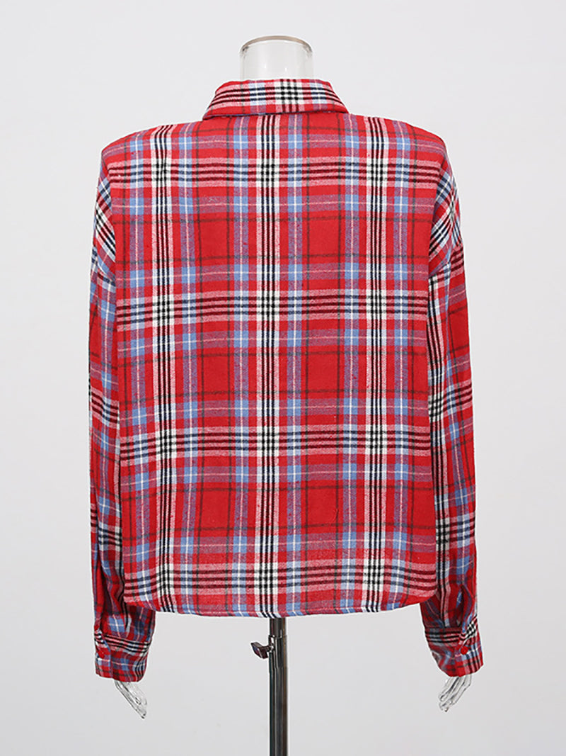 Casual Long-Sleeve Plaid Button-Up Shirt