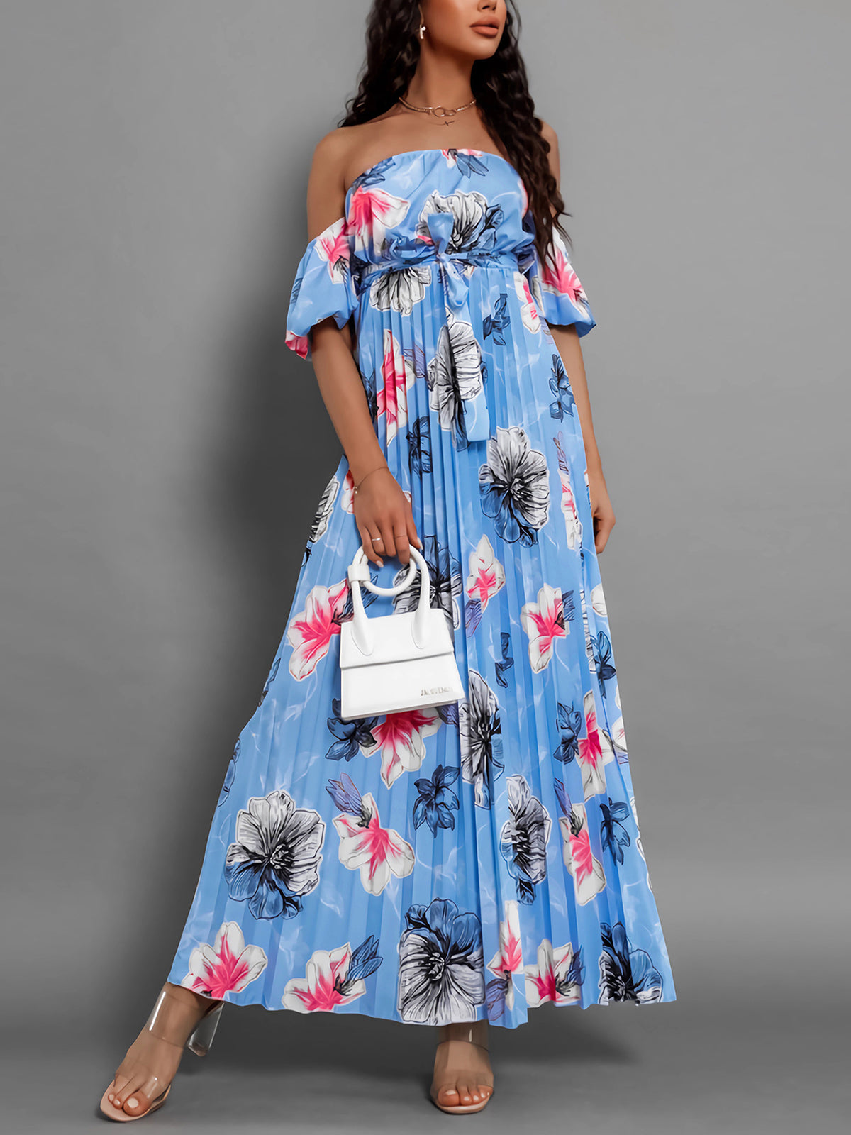 Sexy Off Shoulder Print Long Dress