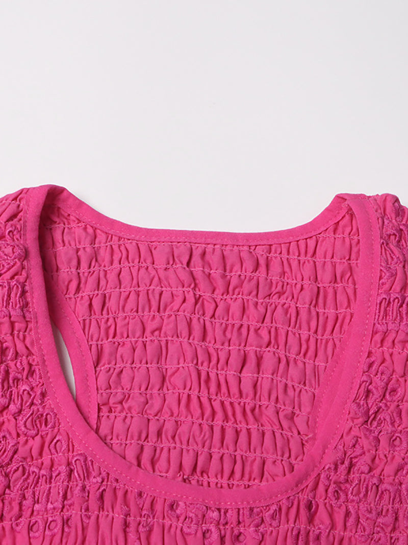 Fashion Sleeveless Embroider Ruffle Mini Dress