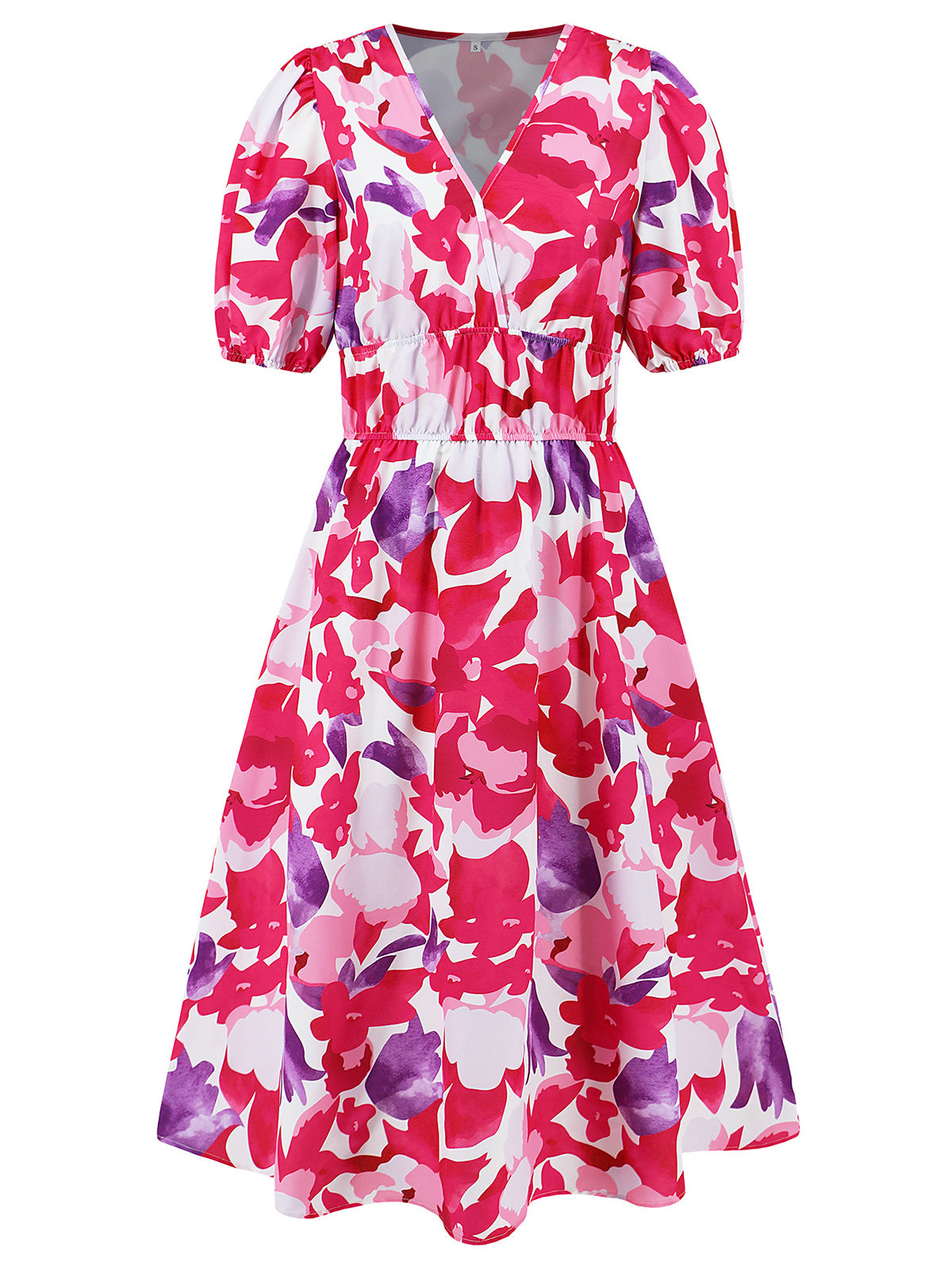 Casual V-neck Bohemia Print A-Line Dress