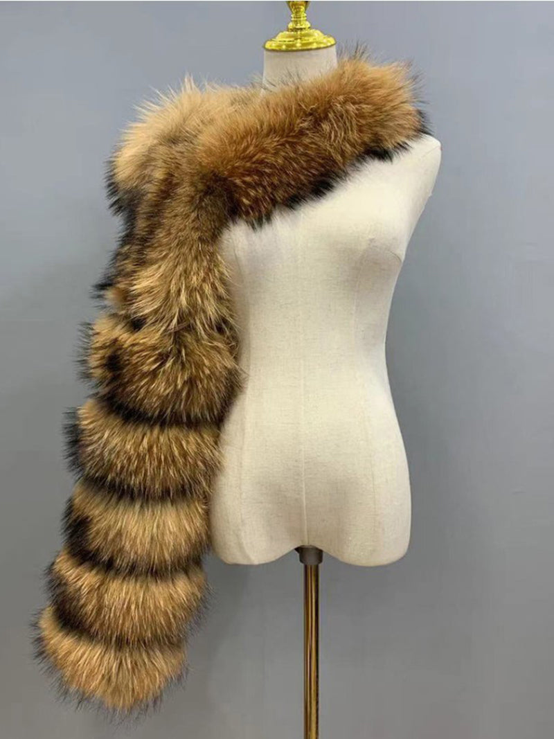 Fashion Faux Fox Fur Shawl Coat