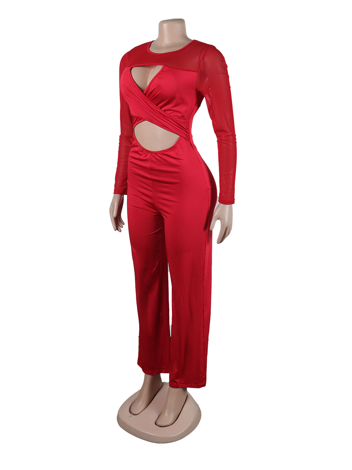 Sexy Hollow out Elastic Wide Leg Jumpsuit