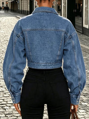 Asymmetric Zip Denim Moto Jacket