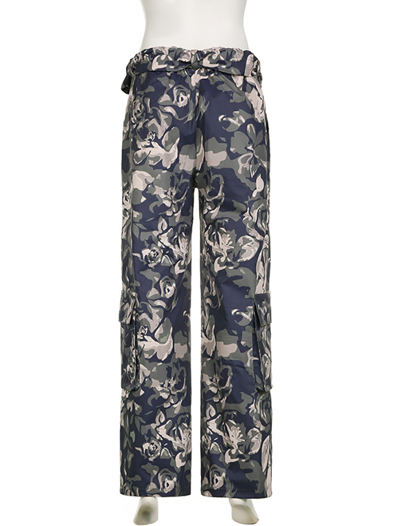 Fashion Camo Cargo Pants Straight Pants