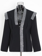 Rhinestone Patchwork Oversized Blazer-boutique