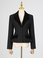 Fashion Metal Button Slim Blazer