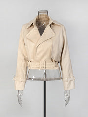 Cropped Suede Waist Tailored Jacket-boutique