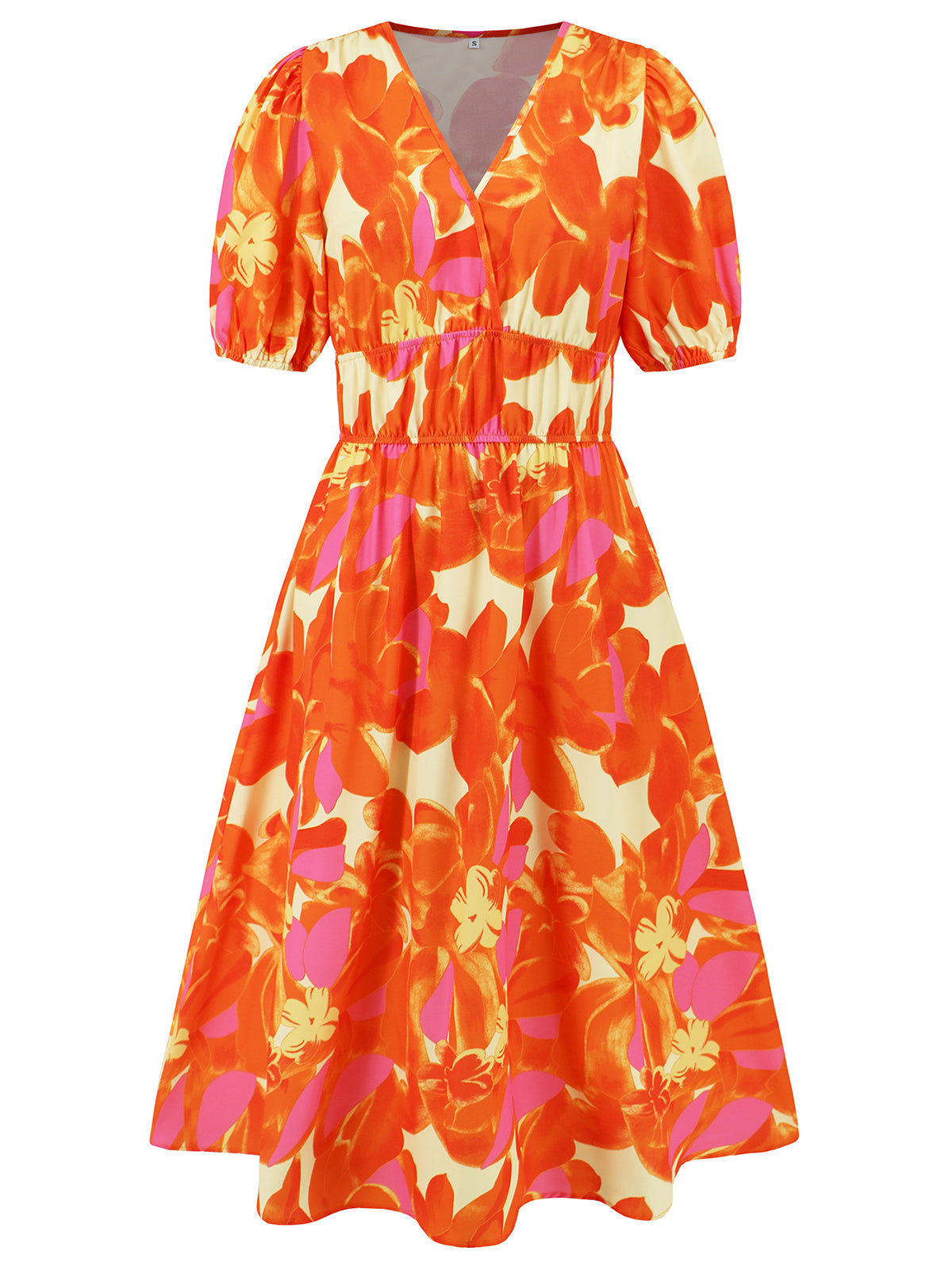 Casual V-neck Bohemia Print A-Line Dress
