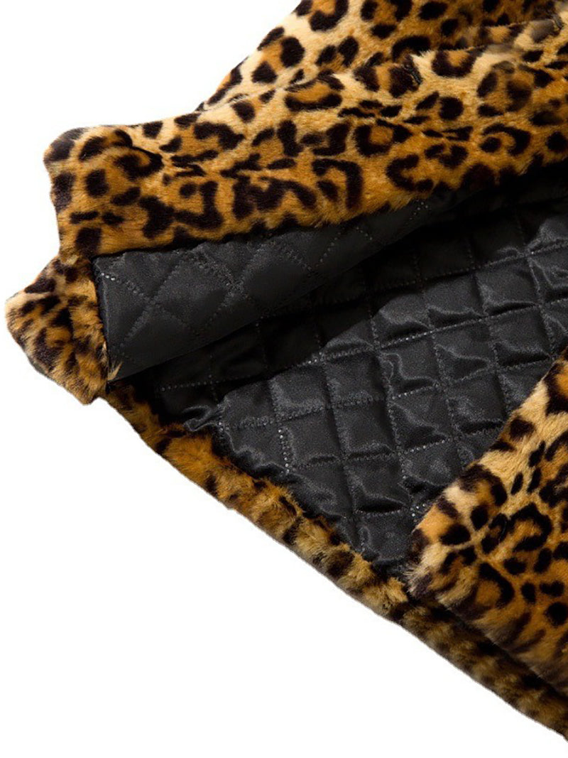 Fashion Faux Fur Leopard Print Coat