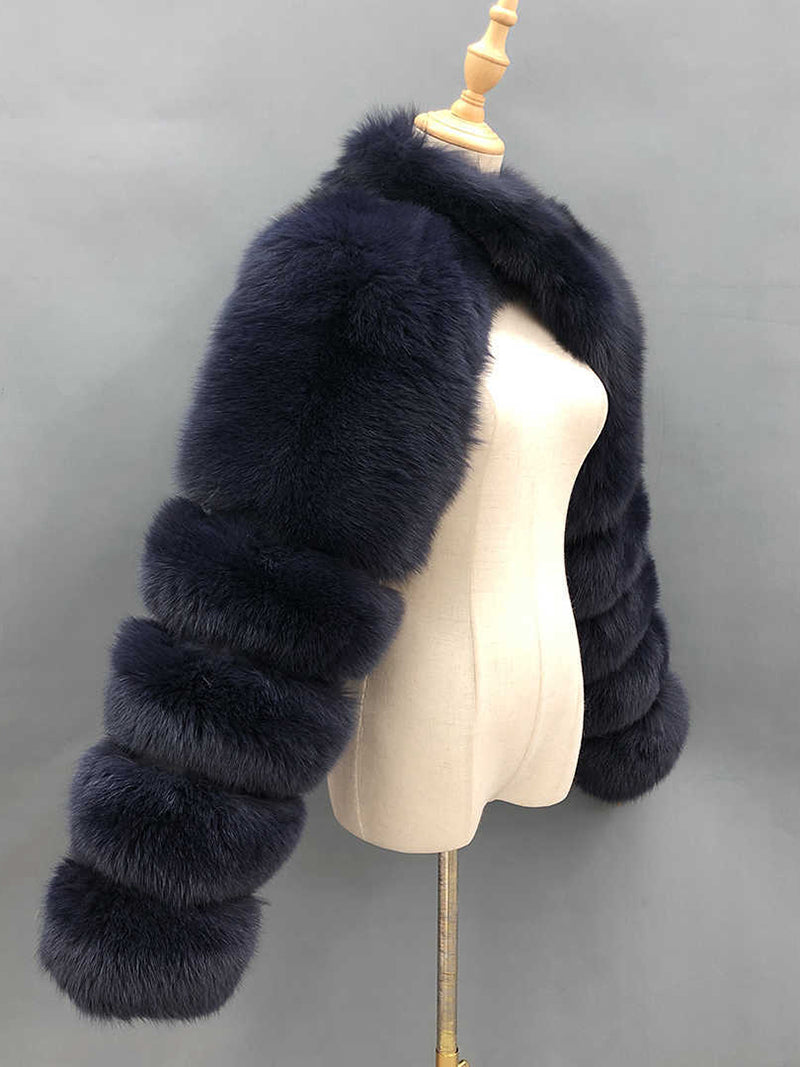 Fashion Faux Fox Fur Shawl Coat