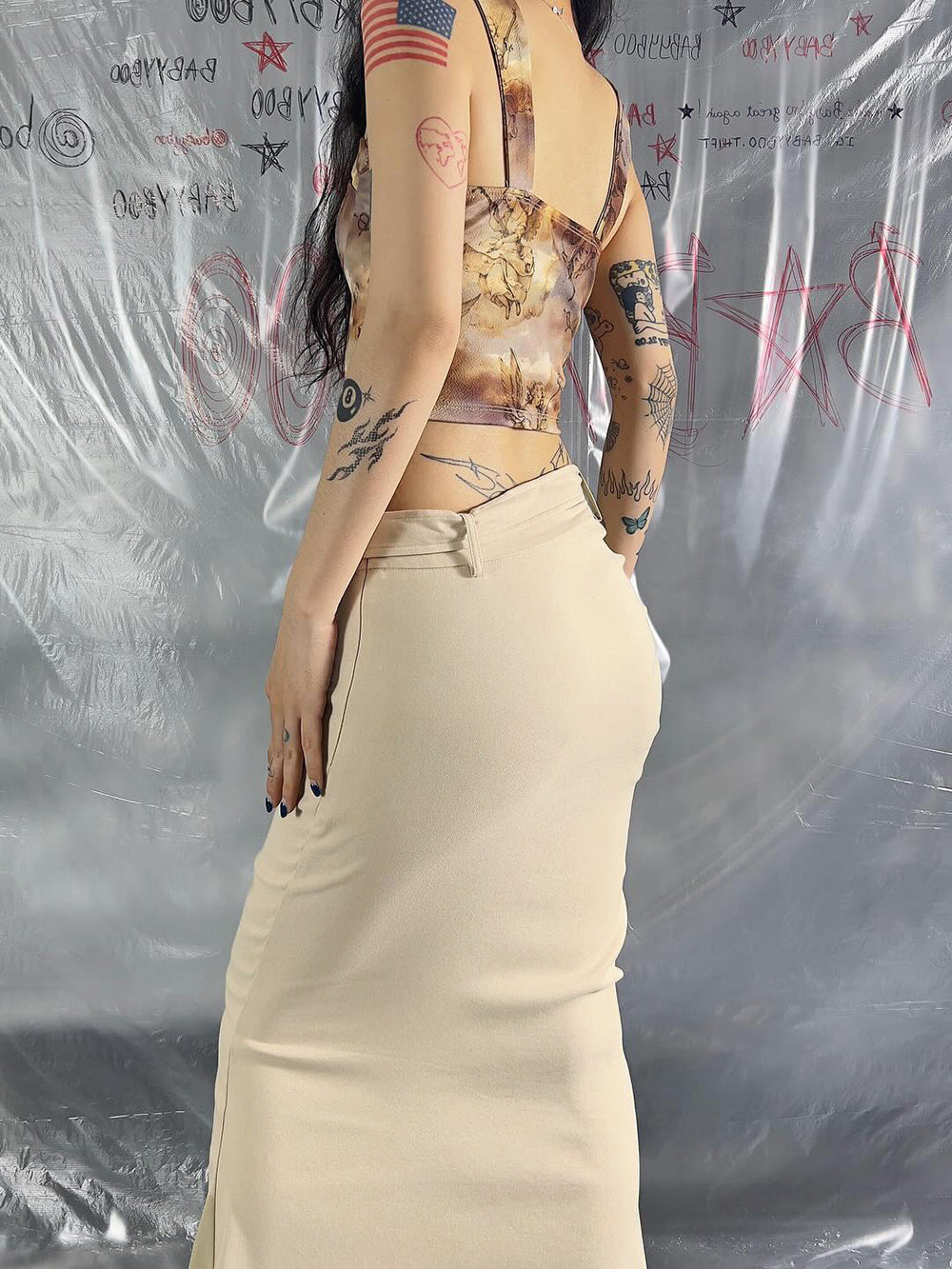 Fashion High Waist Plain Maxi Fishtail Skirt