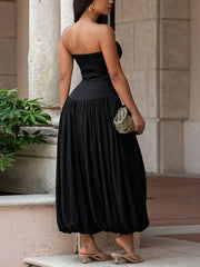 Sexy Strapless Slim-fit Balloon Leg Jumpsuit