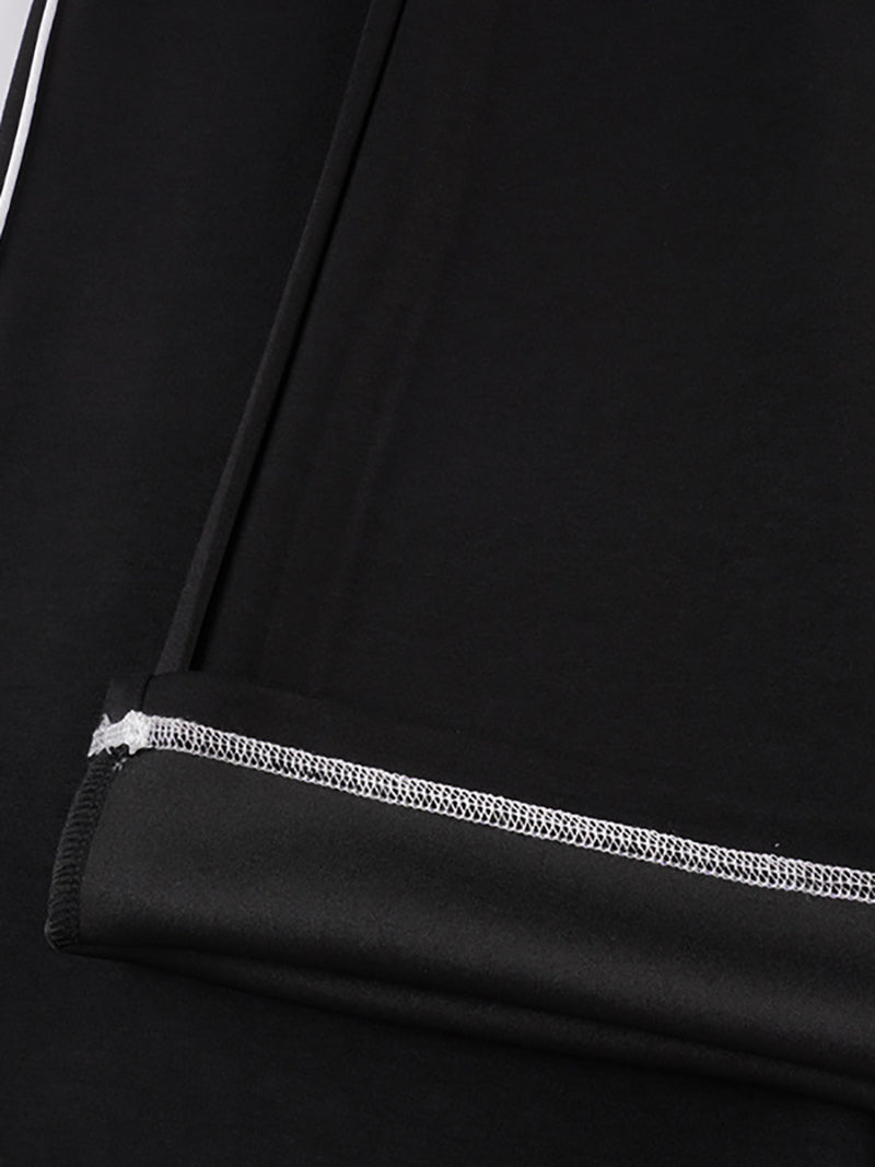 Low Rise Striped Waist Straight Leg Sweatpants