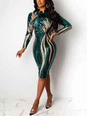Elegant Sparkly Sequin Party Club Night Dress