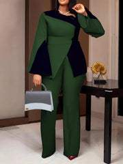 Plus Size Fashion African Print Flare Sleeve Pants Set