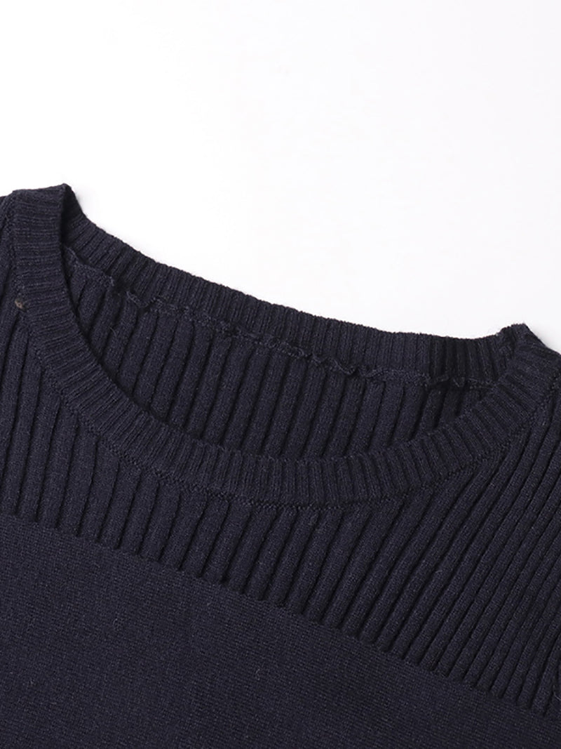 Casual Ribbed Off Shoulder Slim Sweater