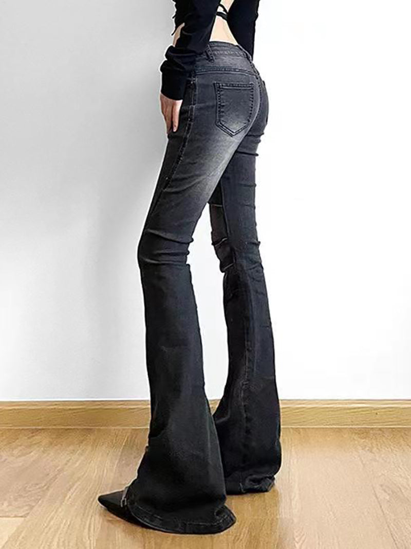 Vintage Skinny Low Rise Flared Jeans