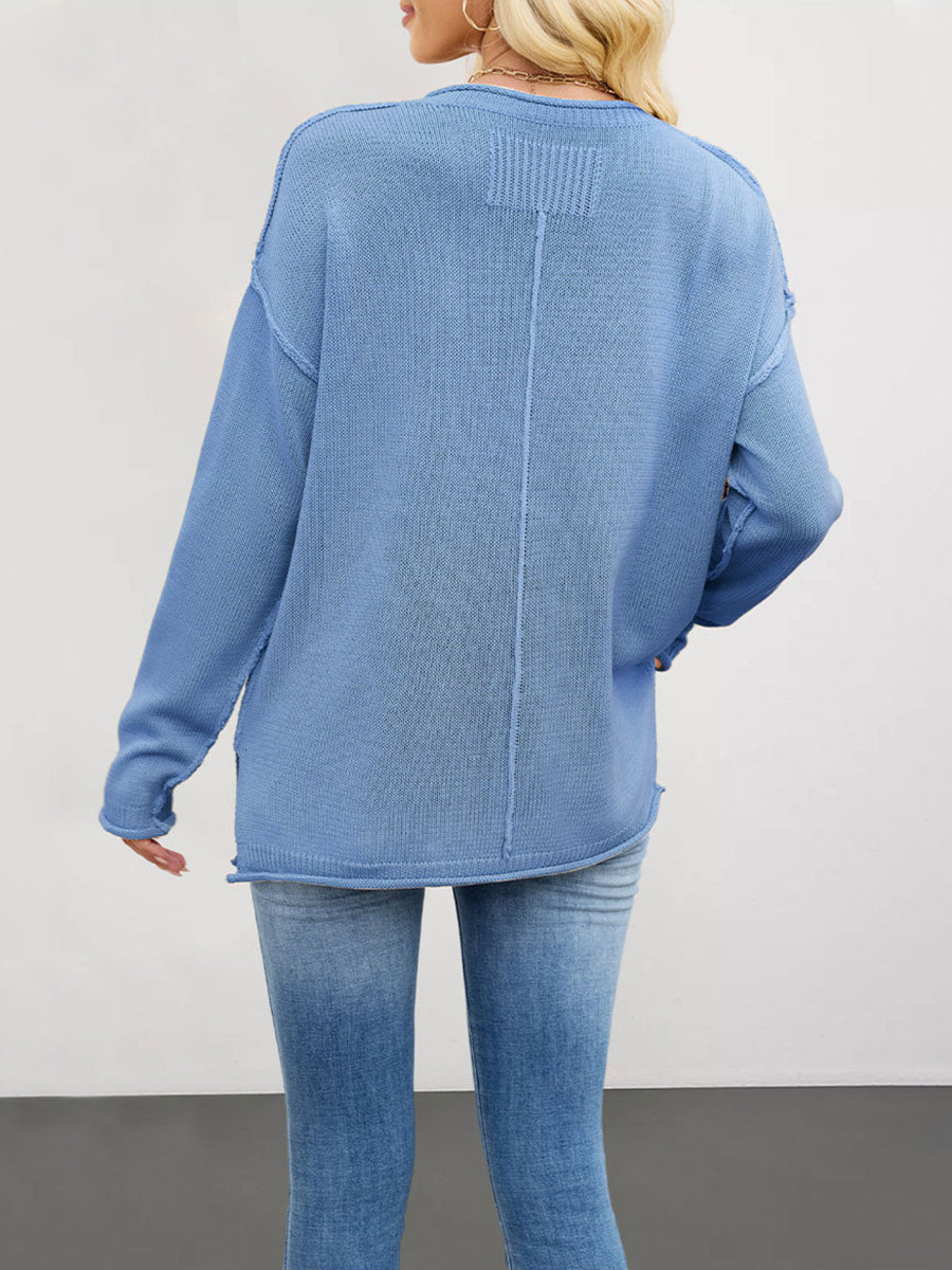Casual Crewneck Oversized Knit Sweater