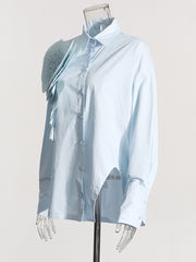 Elegant Floral Patchwork Irregular Blouse