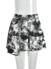 Casual Print Cargo Skirts