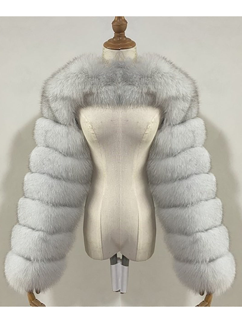 Fluffy Faux Fur Warm Shawl Jacket Coat