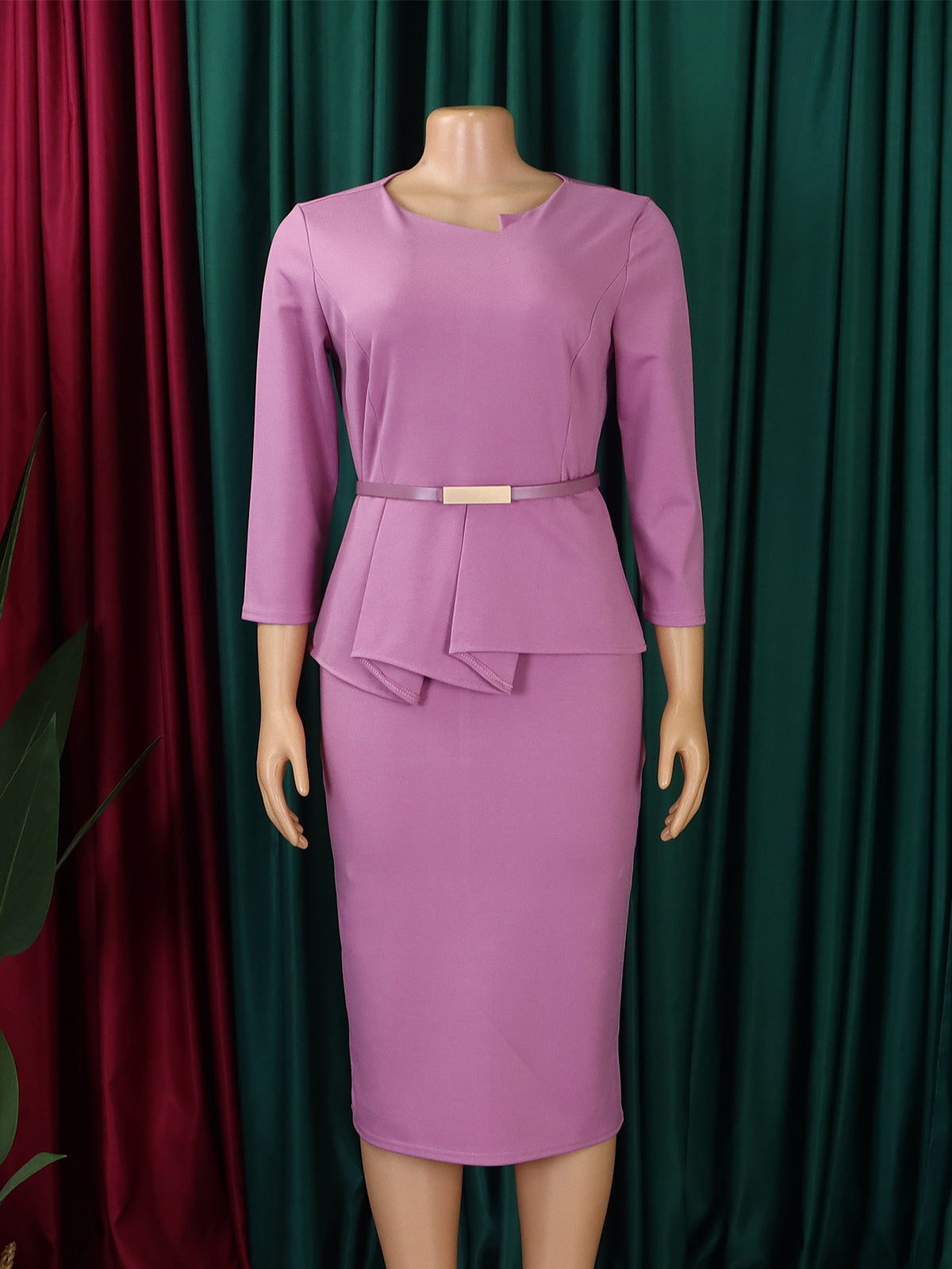 Solid Bodycon OL Dress