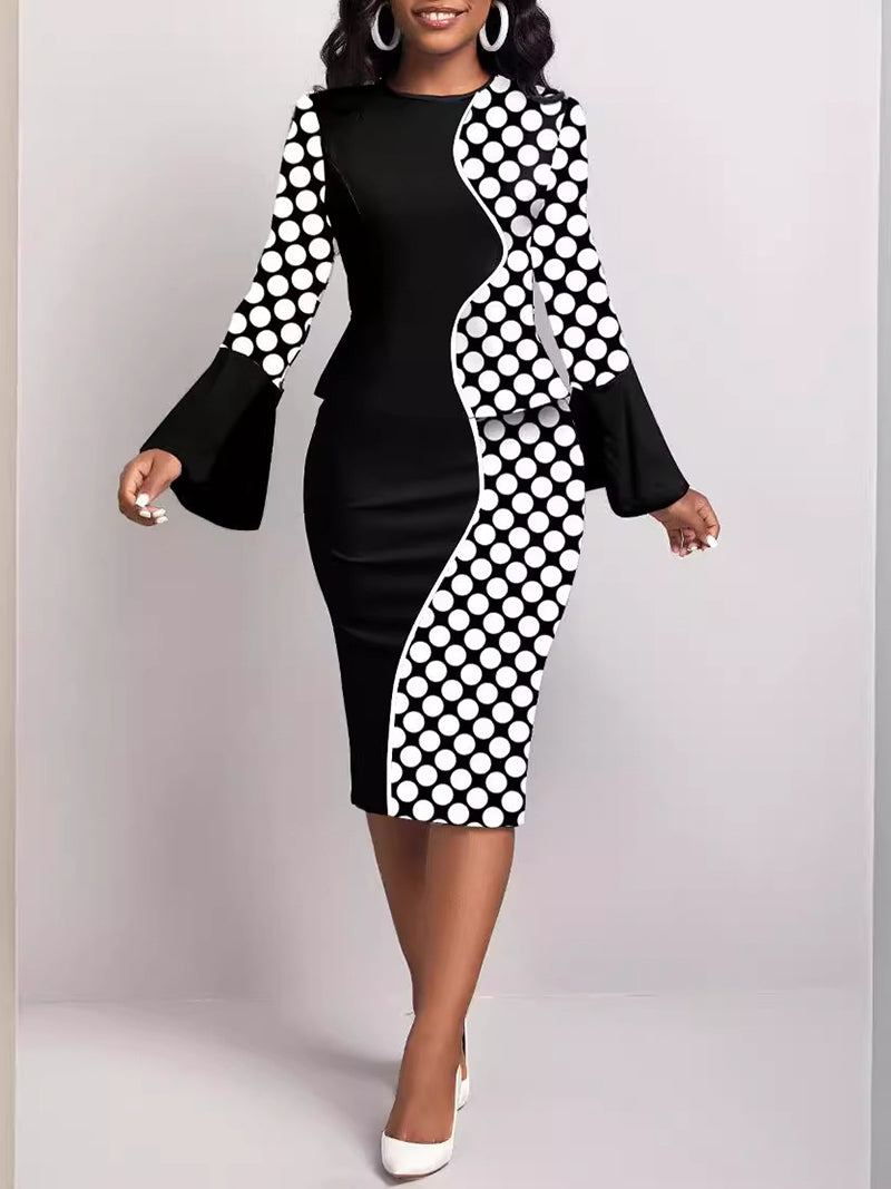 Elegant Long Split Sleeve Business Pencil Dress