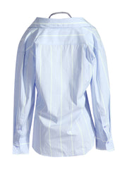 Rhinestones Striped Lapel Blouse Long Sleeve Shirt