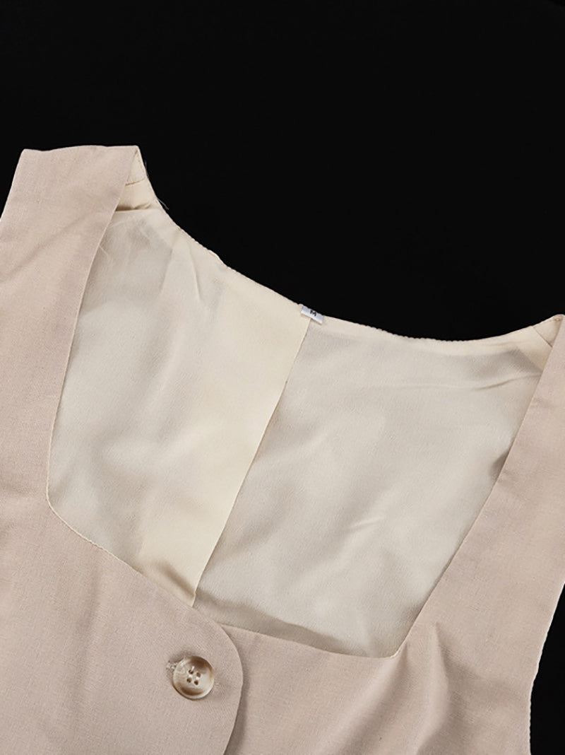 Fashion Sleeveless Vest Wide Leg Pants Set