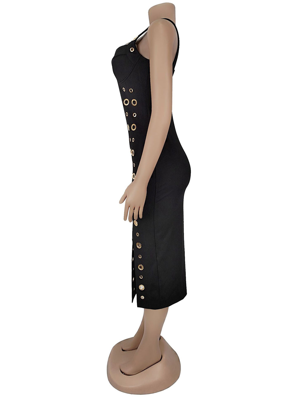 Sexy V Neck Bodycon Slit Midi Dress