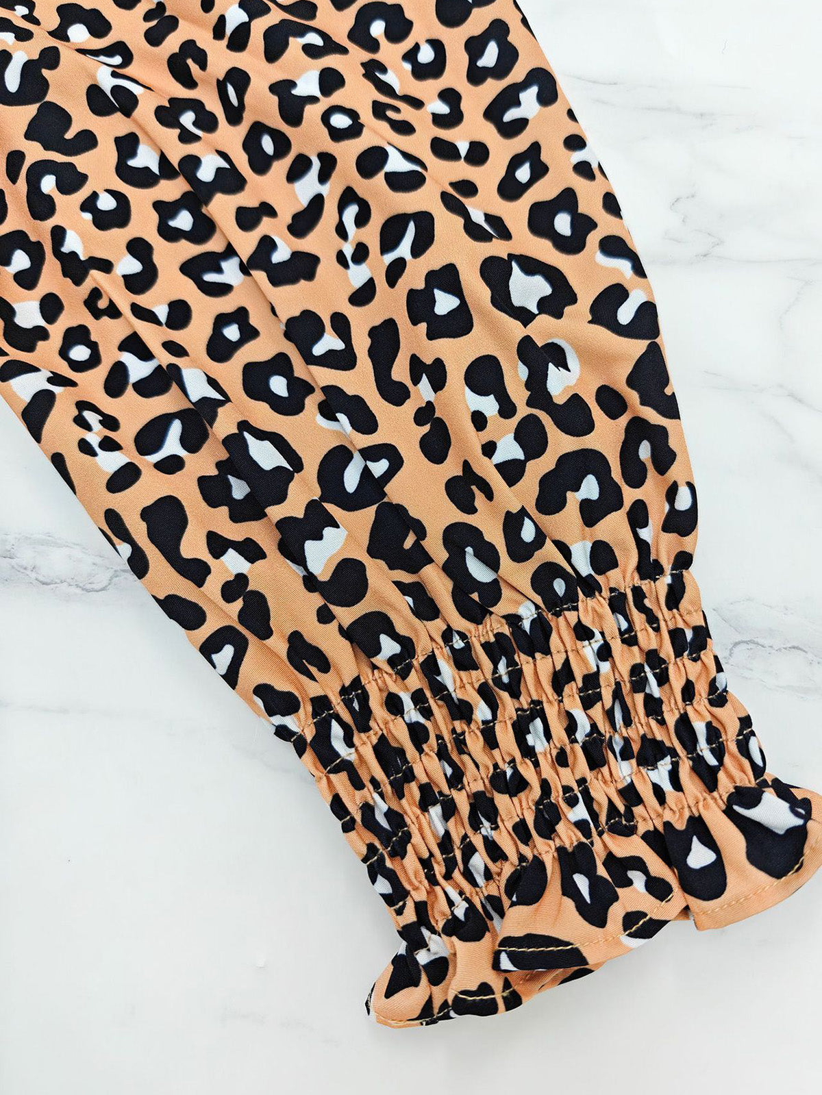 Elegant Leopard Print V Neck Split Maxi Dress
