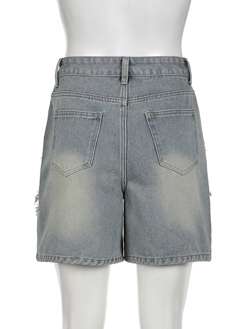 Low Waist Loose Casual Pants Jeans Shorts