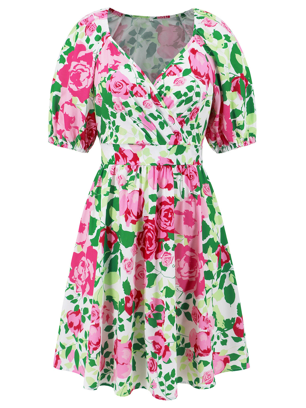 Fashion V Neck Print Beach Dress
