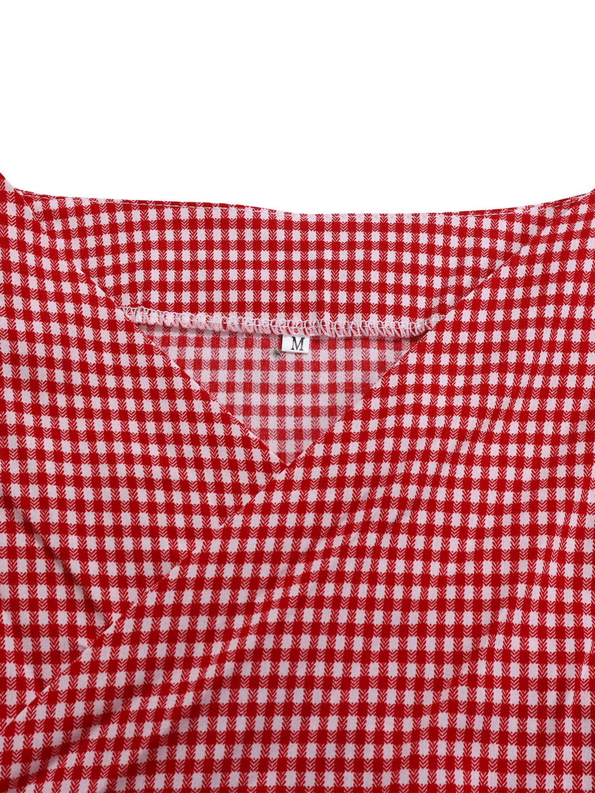 Casual Plaid Patchwork Strap Design V Neck Shirt