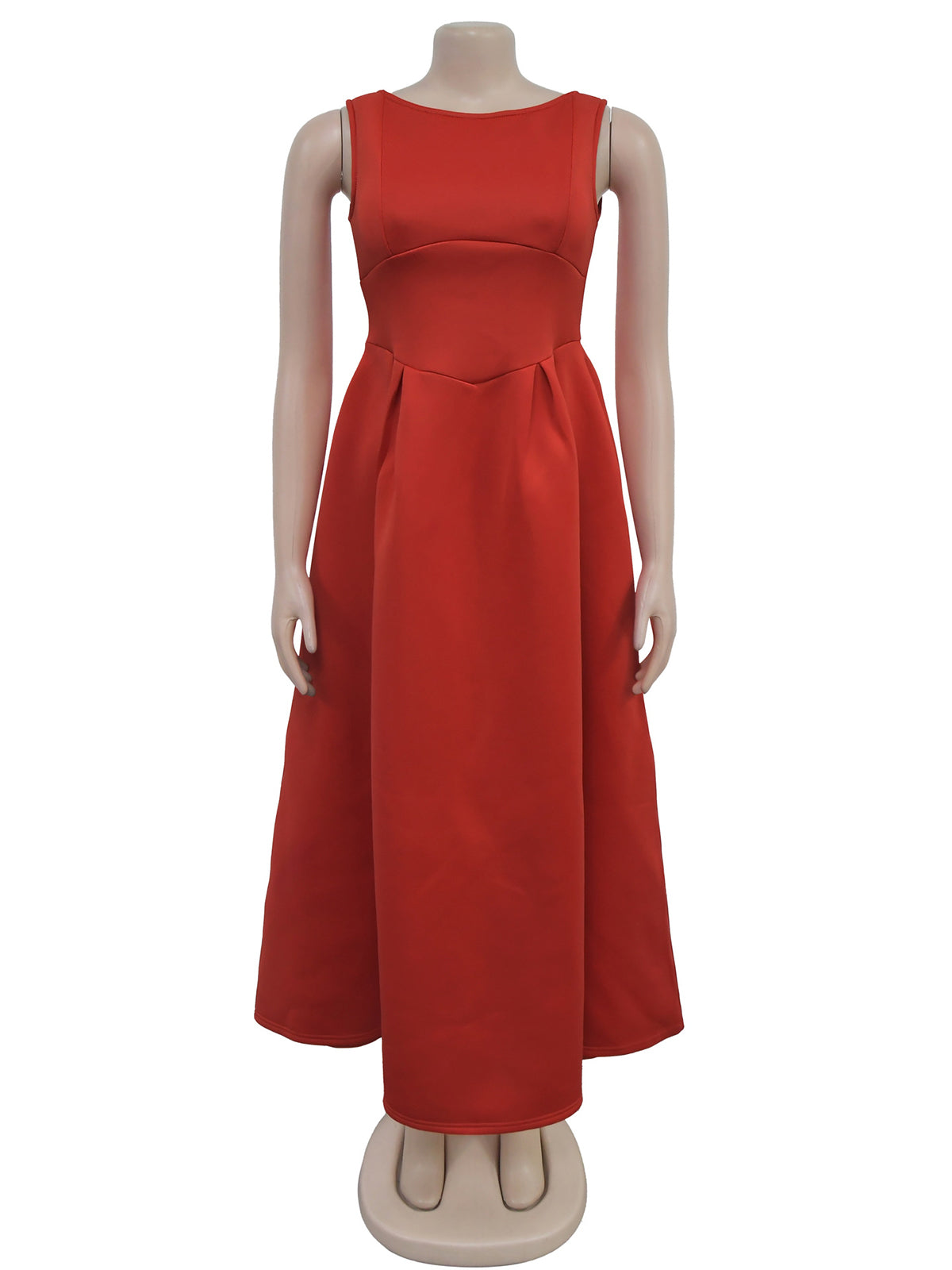 Retro Sleeveless Backless Pleated Party Dress