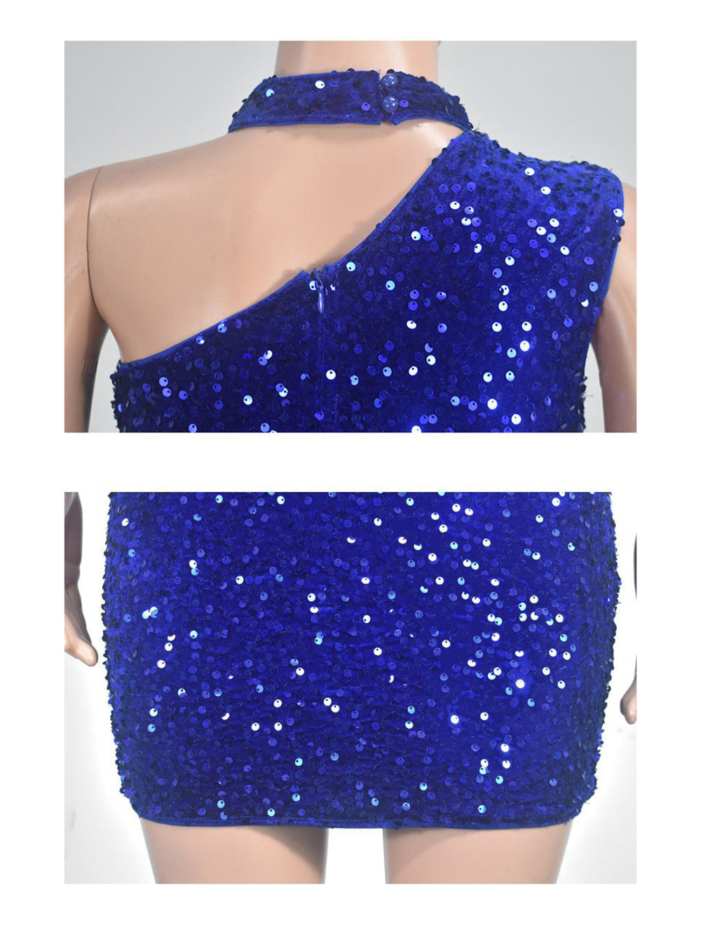 One-Shoulder Sequin Clubwear Bodycon Dress